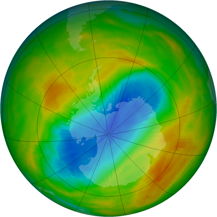 Antarctic ozone map for 06 November 1982